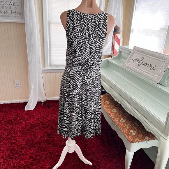 Ann Taylor Loft Leopard Animal Print Jersey Midi Dress sz XS - Picture 3 of 4